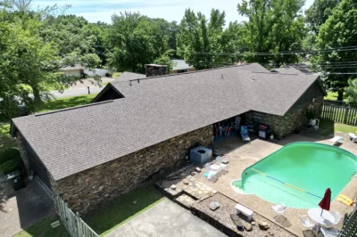 Fort Smith Arkansas Stone House Pool New Roof Aerial