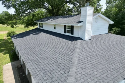 Fort Smith Arkansas White Siding Home Detail Shingle Roof Replacement