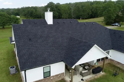 Modern Farmhouse Black Shingle Roof Replacement River Valley Arkansas