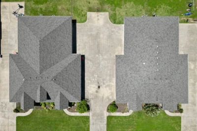 Northwest Arkansas Top Down Birds Eye View Dual Roof Replacement