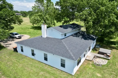 River Valley Arkansas Aerial Sprawling Residential Roof Replacement