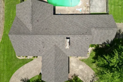 Top View Shingle Roof Poolside River Valley Arkansas